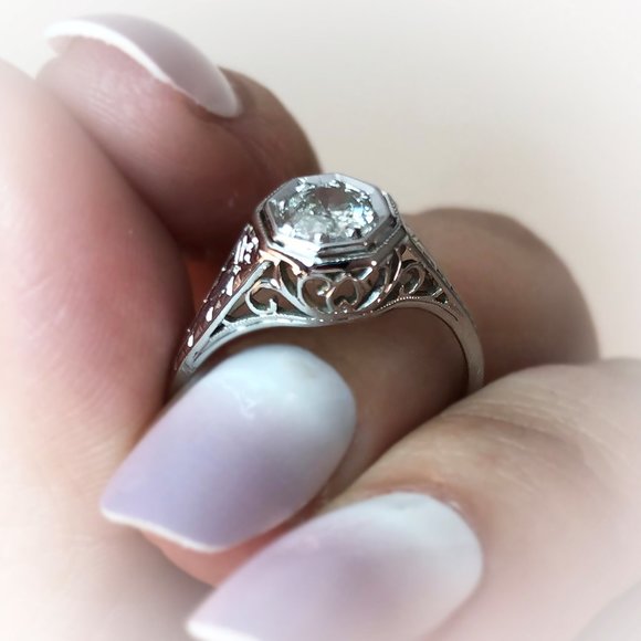 18kt White Gold Vintage 0.50ct Diamond Ring